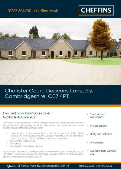 Almshouses advert